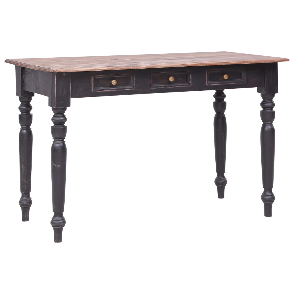 vidaXL Secretária com 3 gavetas 117x57x75 cm madeira de mogno maciça